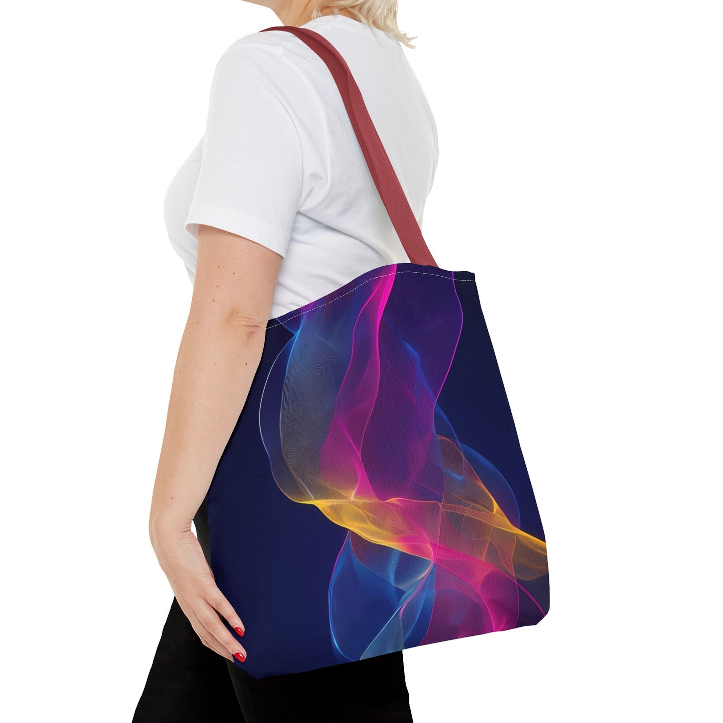 Colorful Abstract Tote Bag, Stylish Shopping Bag, Reusable Groceries Bag