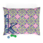 Personalized Pet Bed with Colorful Geometric Pattern, Cozy Dog Bed, Cat Bed, Customizable Pet Pillow, Unique Pet Gift