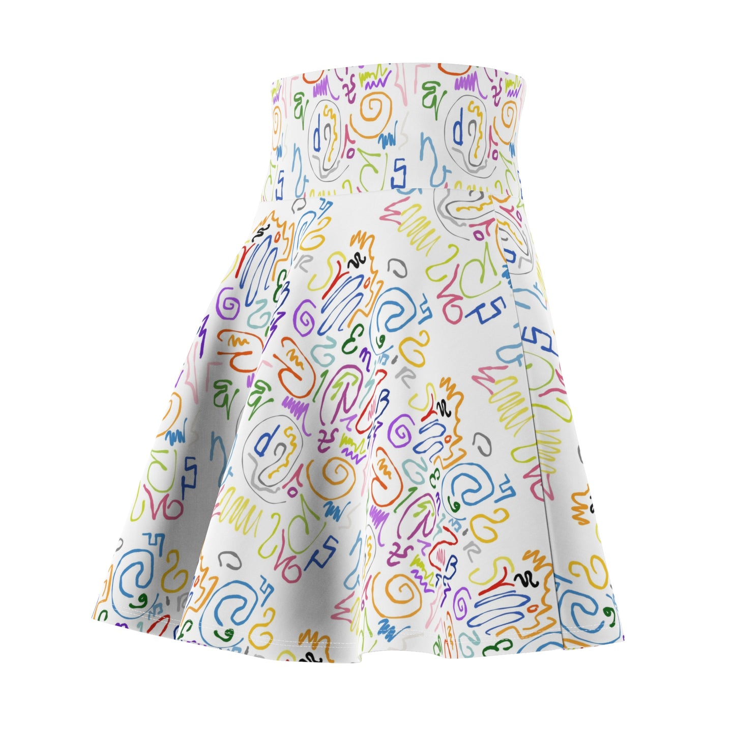 Colorful Women's Skater Skirt, Fun Outfit, Summer Look, Casual Wear, Festival Fashion