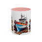 Nautical Accent Coffee Mug | Perfect for Boat Lovers, Sailor Gifts, Coastal Decor, Unique Gift Idea, Custom Artwork Mug