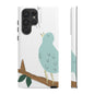 Birdsong Phone Case — Cute Blue Bird on Branch Protective Case