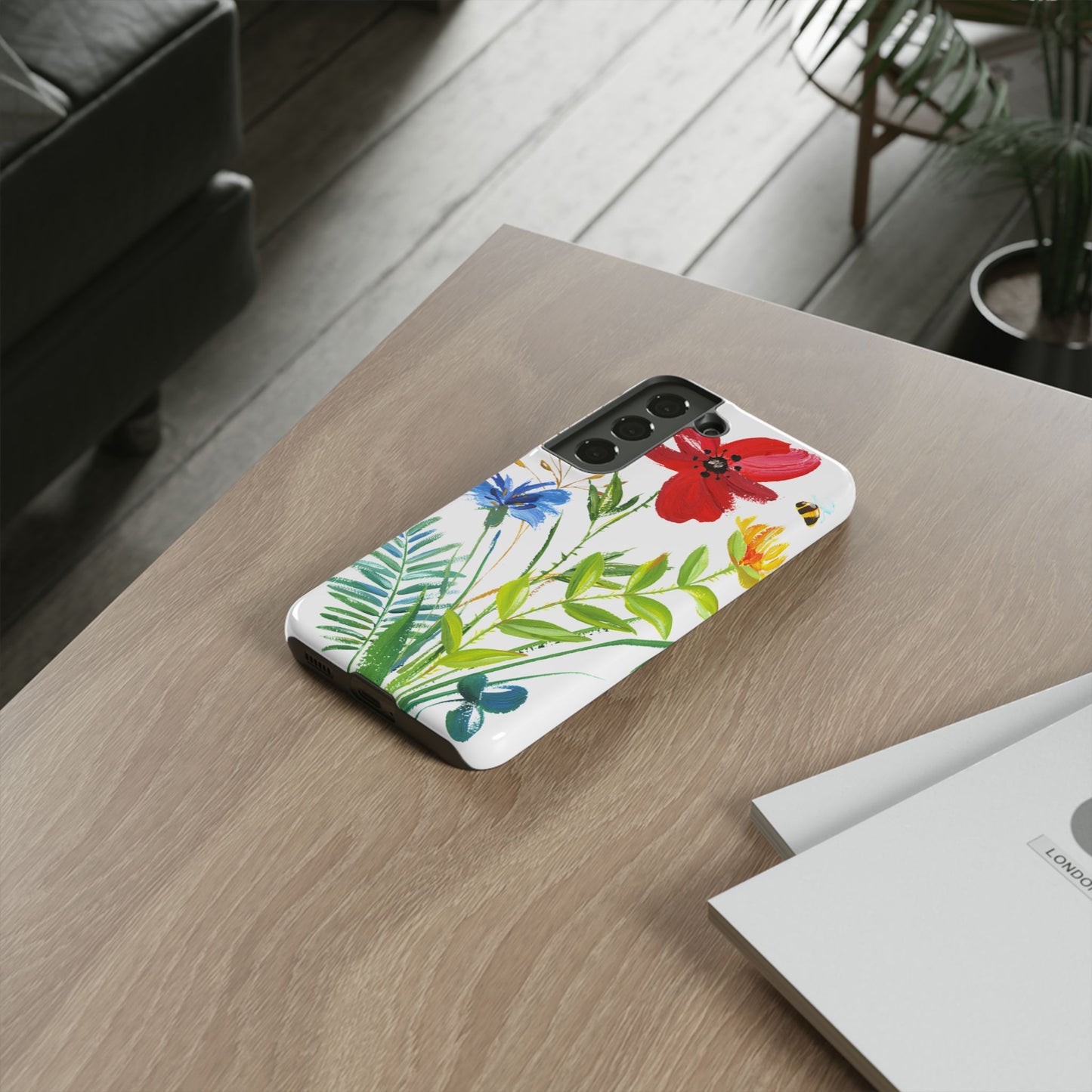 Floral Watercolor Tough Phone Case — Wildflower Bouquet Protective Cover