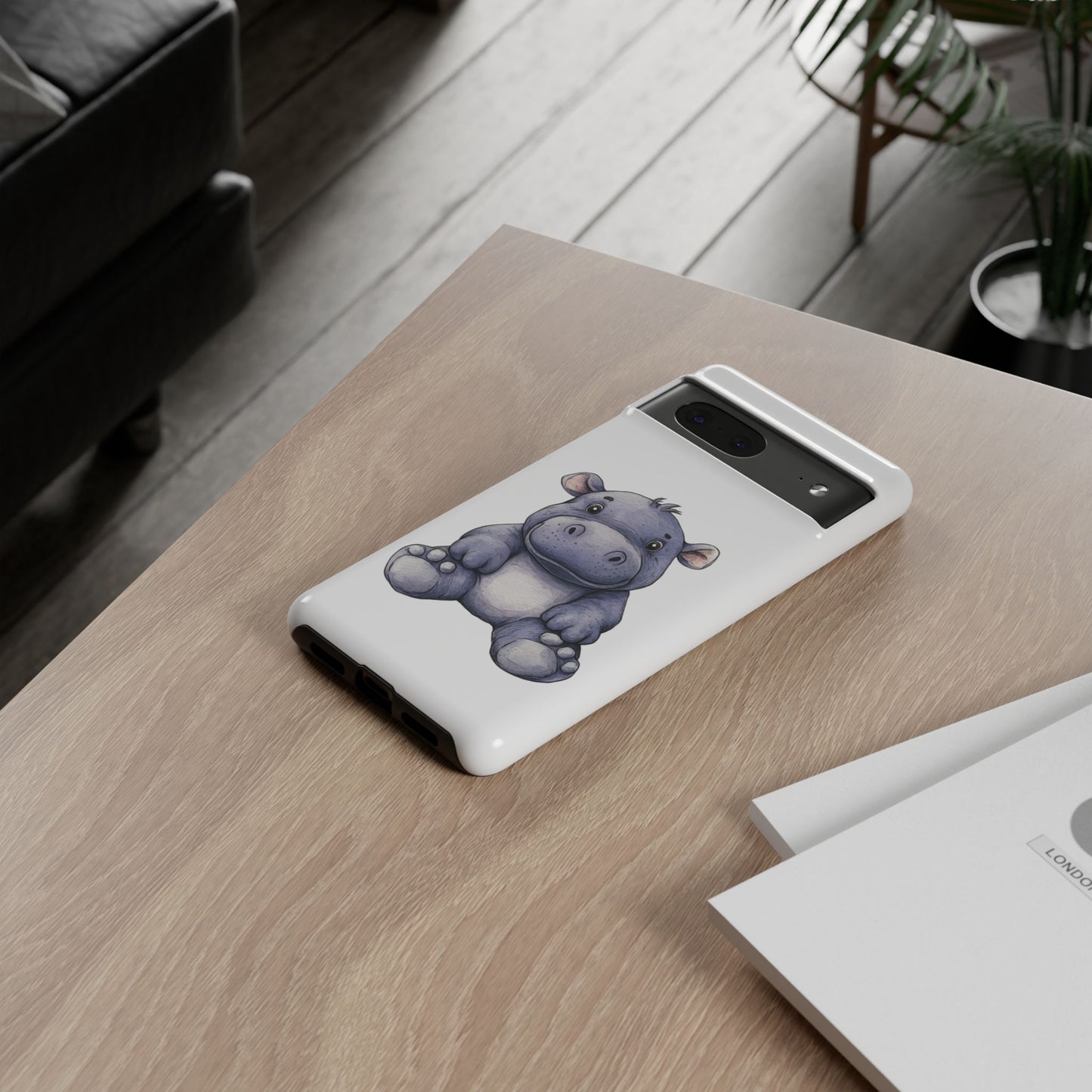 Cute Hippo Phone Case, Unique Tough Cases, Animal Lover Gift, Cute Animal Design, Baby Animal Phone Accessory