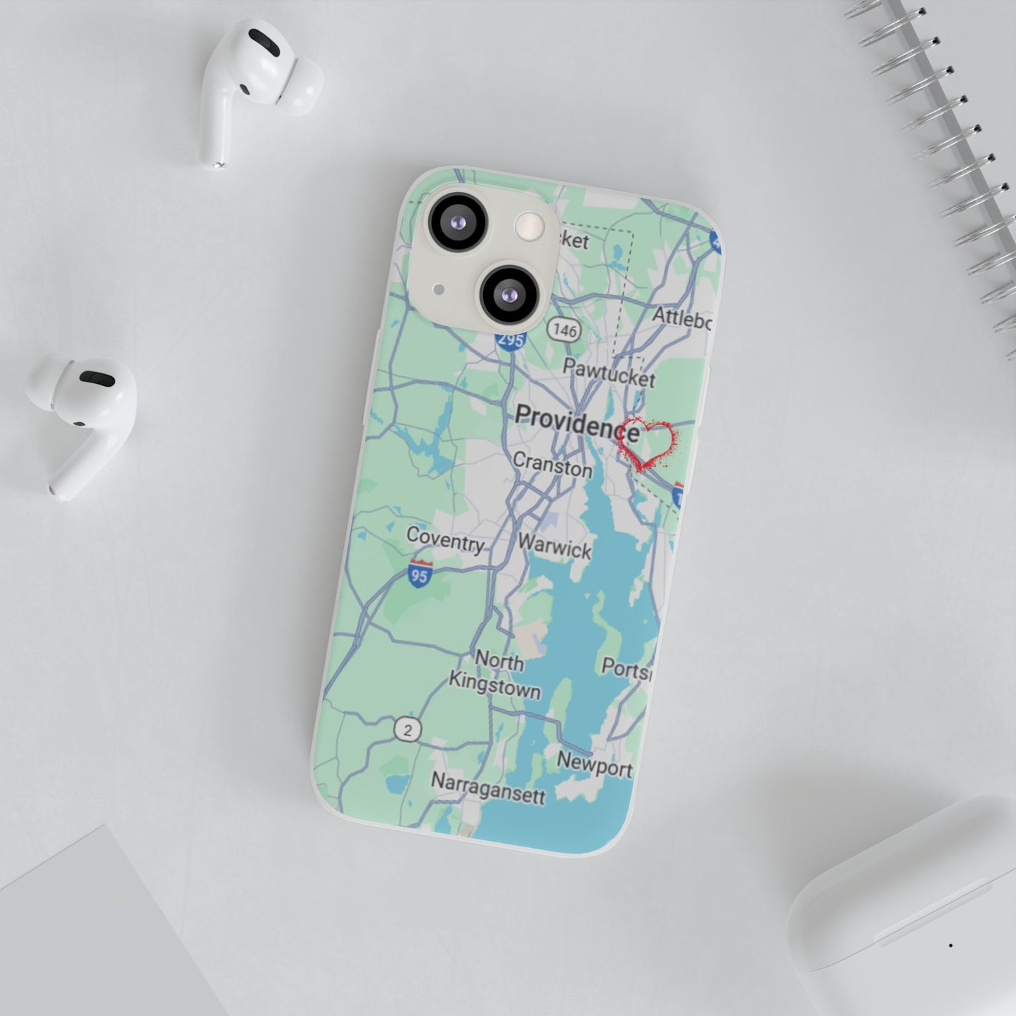 Providence Heart Map Phone Case - Custom Flexible Smartphone Protector, Gift for Her, Map Lover's Accessory, Personalized Case, Travel [...]