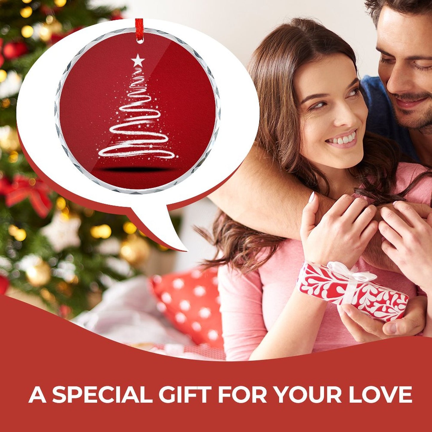 Glass Circular Ornament Pendant - Tree