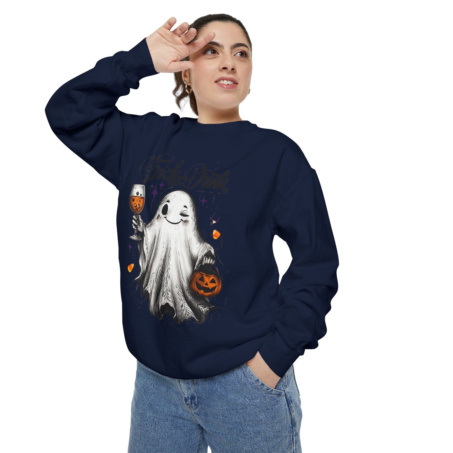 Spooky Ghost Sweatshirt | Trick or Treat Apparel, Halloween Gift, Cozy Unisex Top, Fall Fashion, Casual Wear
