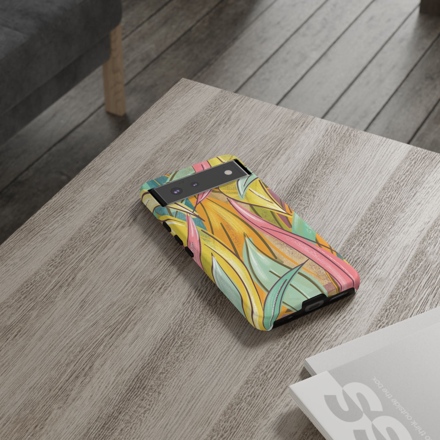 Vibrant Phone Case with Colorful Leaf Design, Tough Cases for Nature Lovers, Eco-Friendly Gift, Summer Vibes, Floral Phone Cover