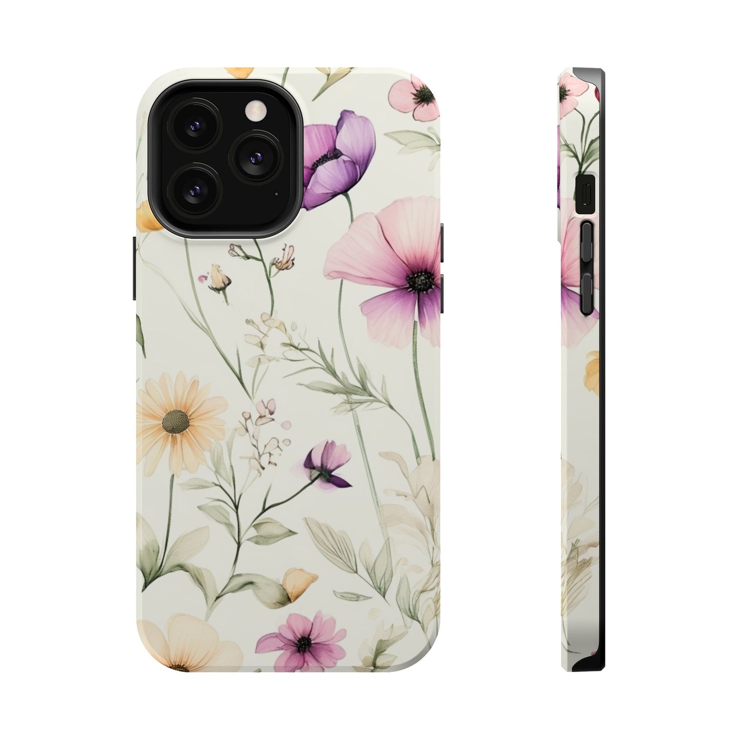 Floral Watercolor Magnetic Impact-Resistant Phone Case