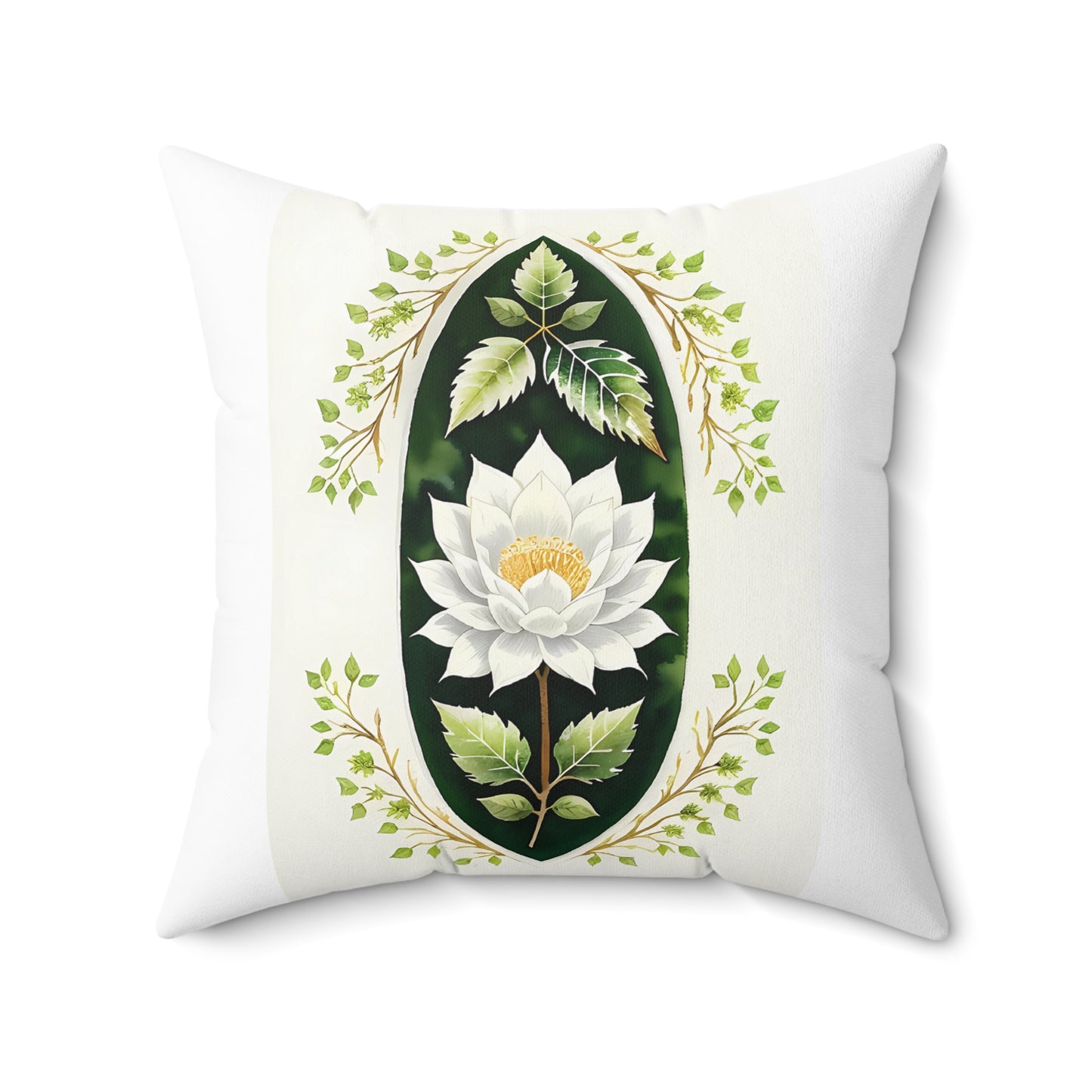 Botanical Lotus Throw Pillow, Home Decor, Floral Cushion, Nature Inspired Decoration, Gift for Plant Lovers