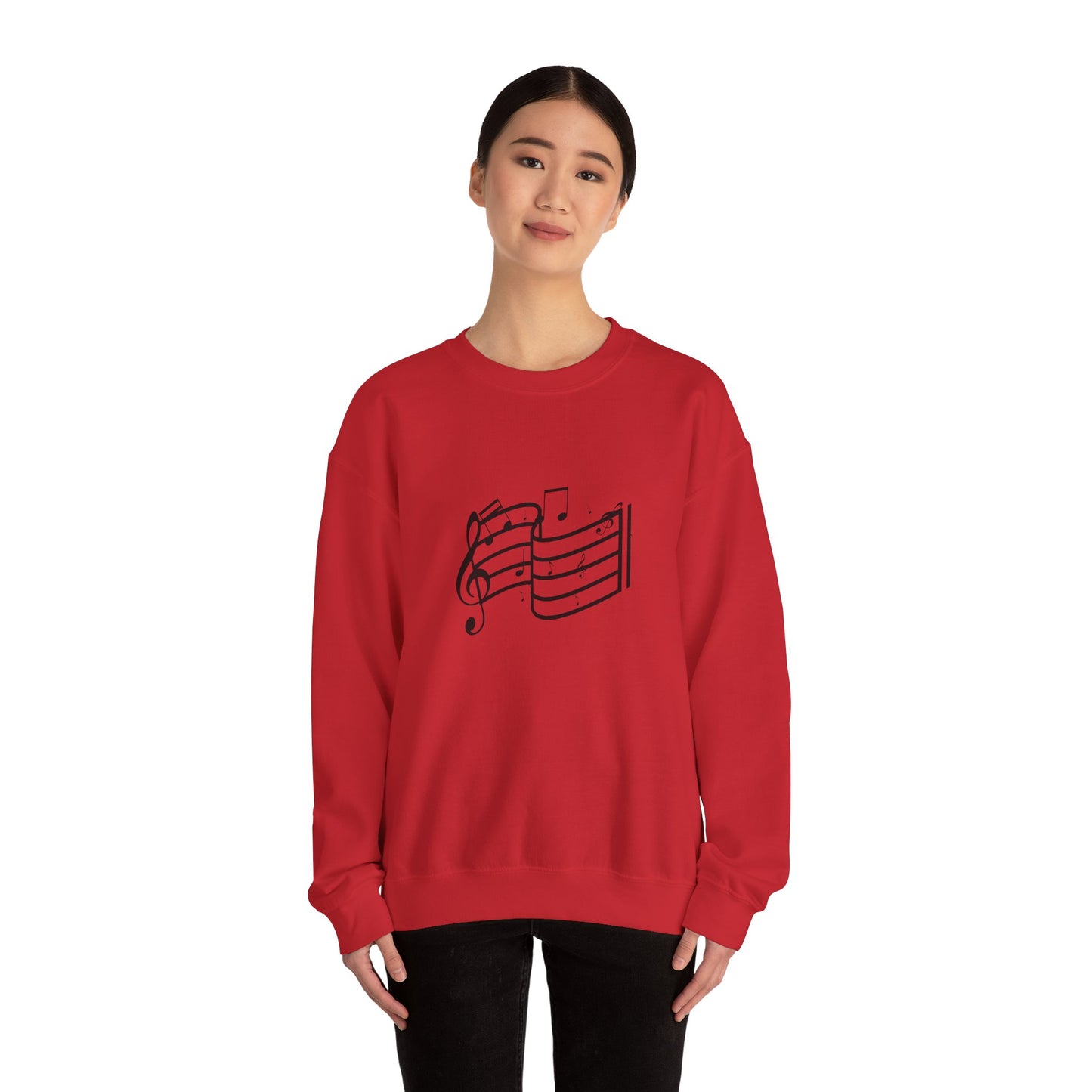 Music Notes Crewneck Sweatshirt – Minimal Sheet Music Design