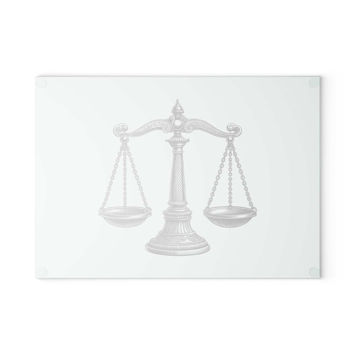 Elegant Justice Scale Glass Cutting Board, Gift for Lawyers, Kitchen Decor, Unique Wedding Gift, Housewarming Gift, Legal Theme