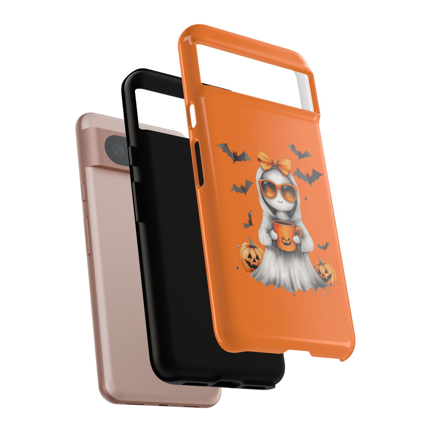 Halloween Ghost Phone Case, Cute Cat Ghost Case, Autumn Phone Cover, Spooky Season Gift, Trick or Treat Case