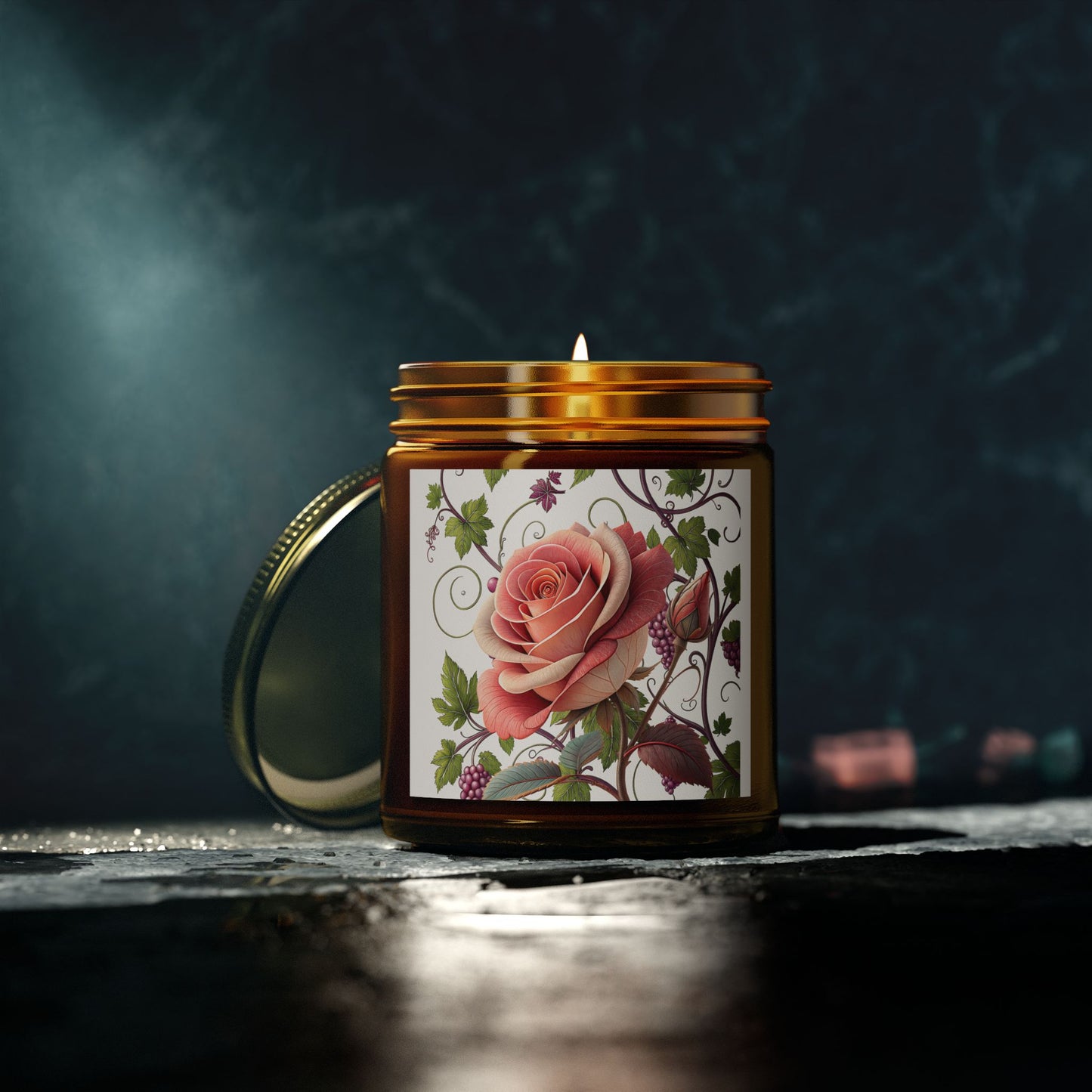 Romantic Floral Scented Candle, Perfect Gift for Her, Rose Essence, Home Decor, Aromatherapy