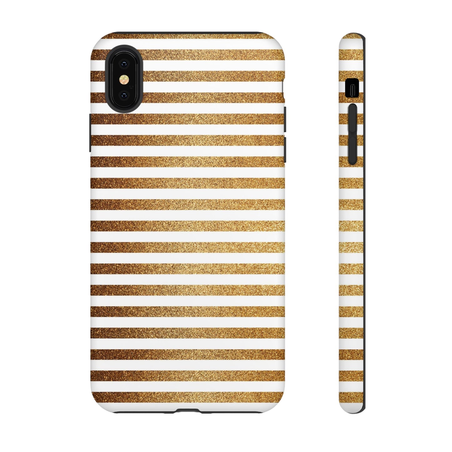 Glamorous Gold Striped Phone Case | Tough Cases, Stylish Phone Cover, Chic Accessories, Gift for Her, Fashionable Tech