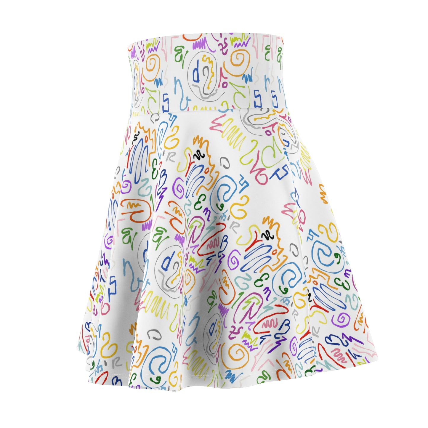 Colorful Women's Skater Skirt, Fun Outfit, Summer Look, Casual Wear, Festival Fashion