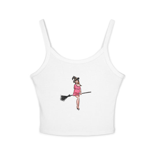 Witchy Spaghetti Strap Tank Top - Fun Summer Wear, Casual Party Top, Perfect for Halloween, Gifts for Friends, Everyday Fashion
