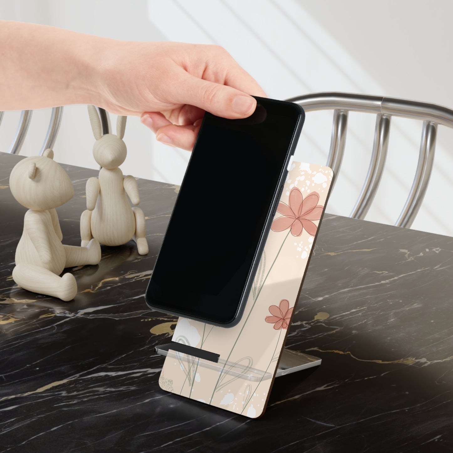 Chic Smartphone Display Stand, Floral Phone Holder, Desk Decor, Gift for Her, Work from Home Accessory