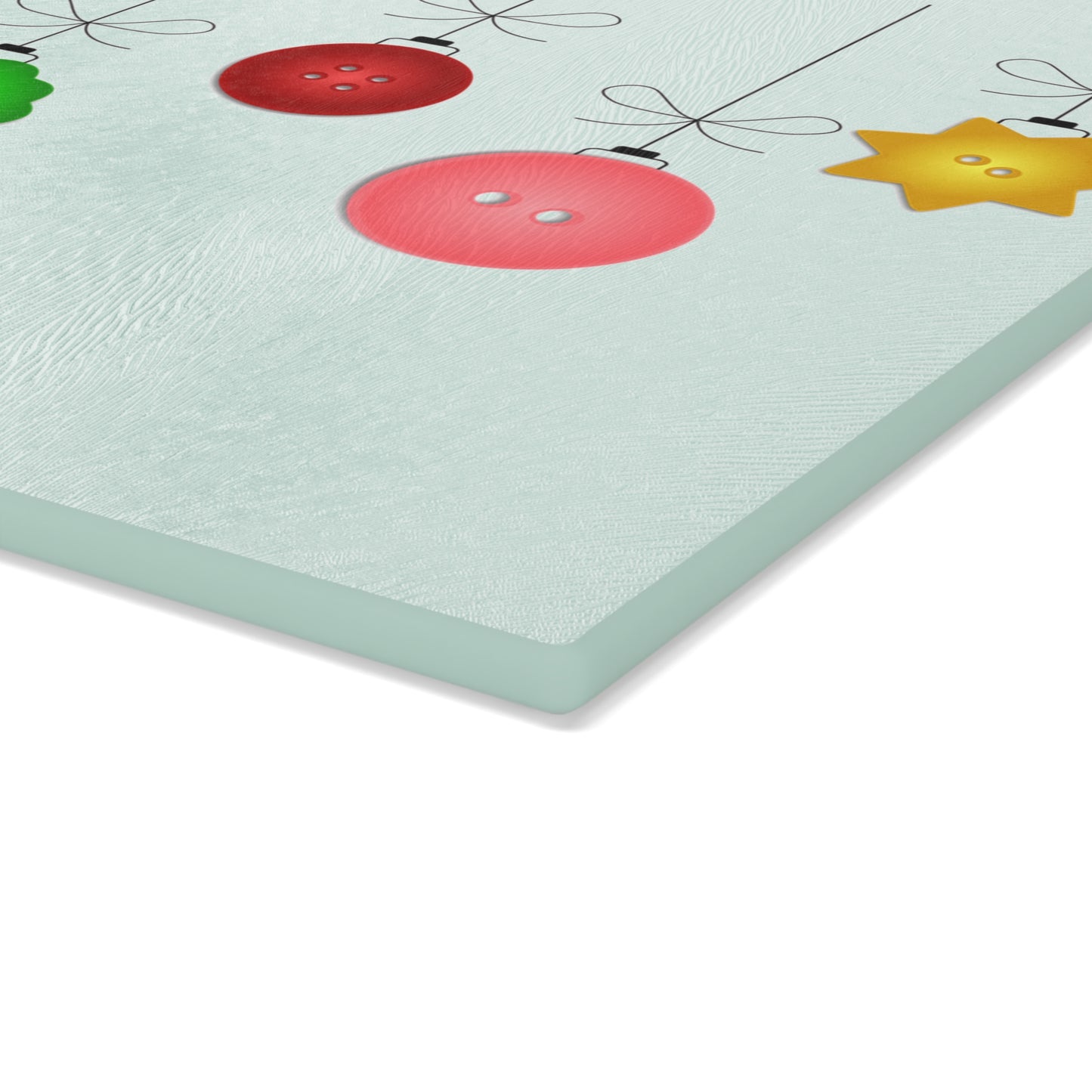 Holiday Ornament Glass Cutting Board, Christmas Gift, Kitchen Decor, Festive Cooking, Holiday Baking, Unique Housewarming