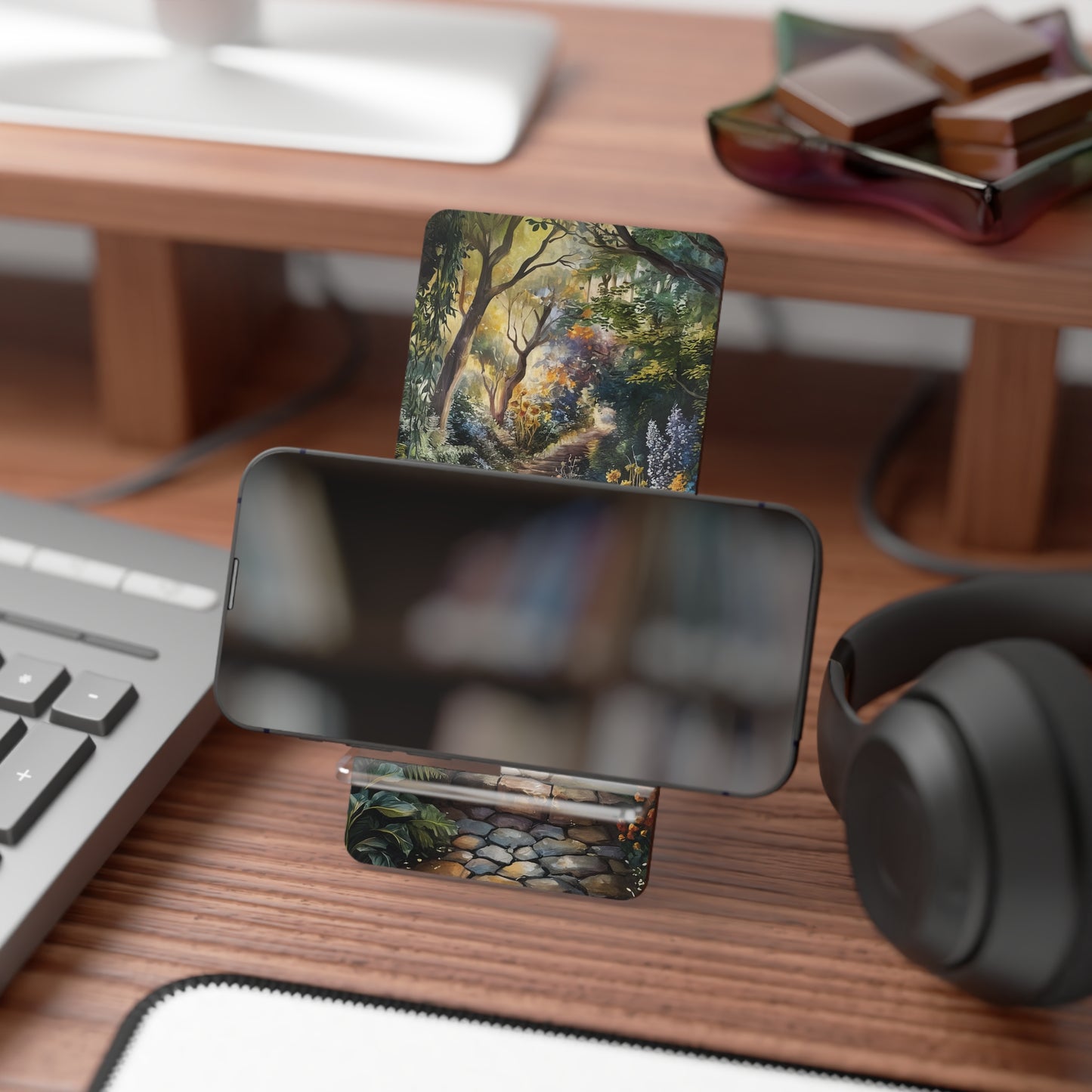 Phone Stand — Enchanted Garden Path Smartphone Display Stand