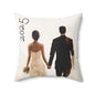 Wedding Couple Square Pillow, Romantic Home Decor, Anniversary Gift, Personalized Pillow, Bridal Shower Decor, Custom Art Pillow