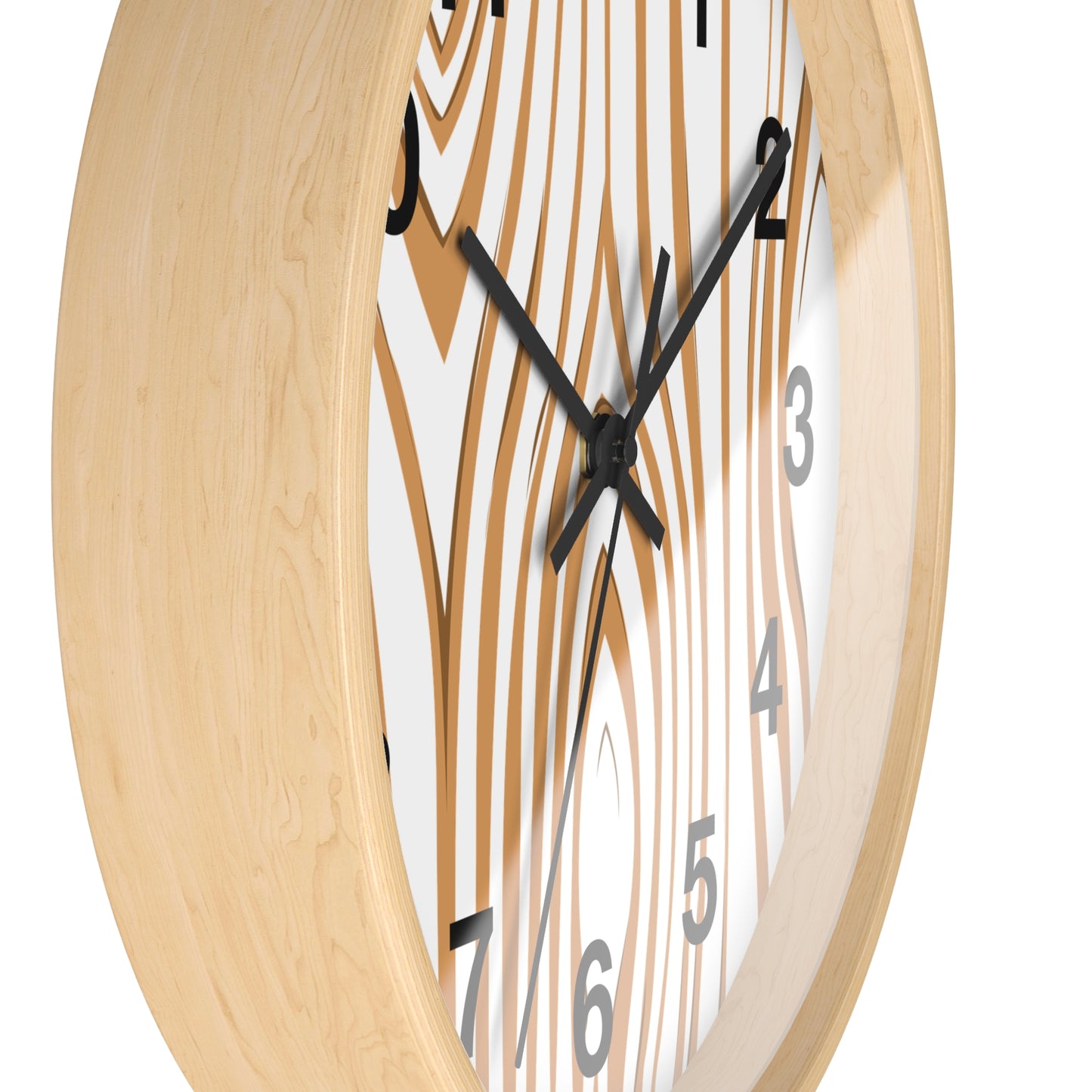 Rustic Wood Grain Wall Clock, Home Decor Clock, Modern Timepiece, Gift for Her, Unique Wall Art, Kitchen Clock, Natural Style Decoration