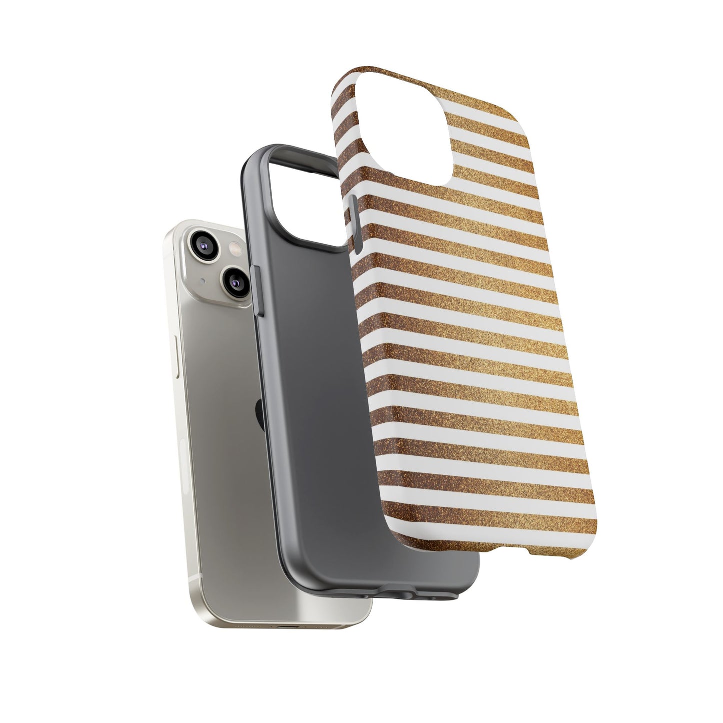 Glamorous Gold Striped Phone Case | Tough Cases, Stylish Phone Cover, Chic Accessories, Gift for Her, Fashionable Tech