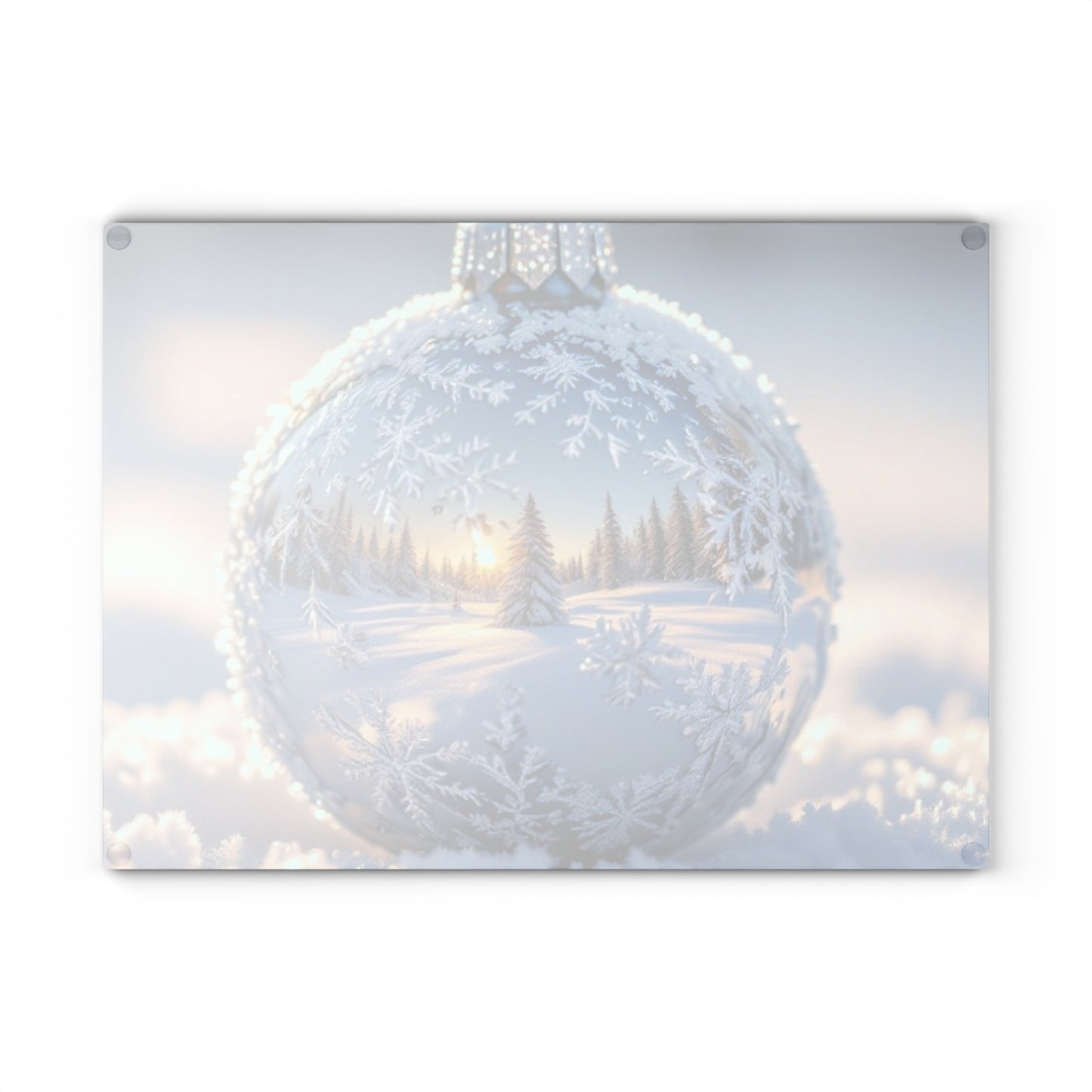 Winter Wonderland Glass Cutting Board, Holiday Kitchen Decor, Snowy Scene Art, Unique Gift for Chefs, Christmas & Winter Celebrations