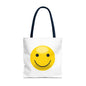 Smiley Face Tote Bag, Eco-Friendly Shopping Bag, Fun Beach Bag, Gift for Teens, Happy Tote for Everyday Use