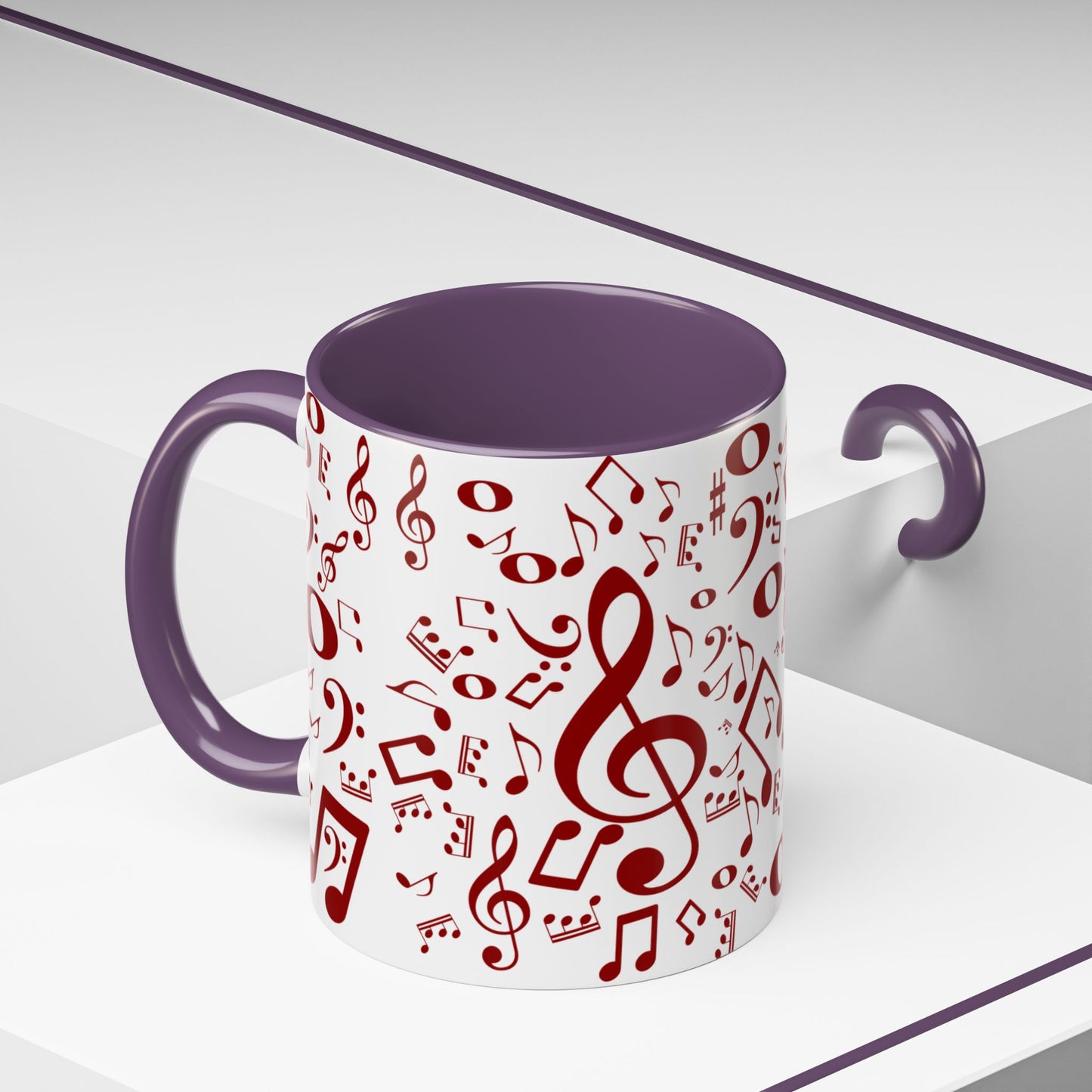 Accent Coffee Mug (11, 15oz) - Musical Notes