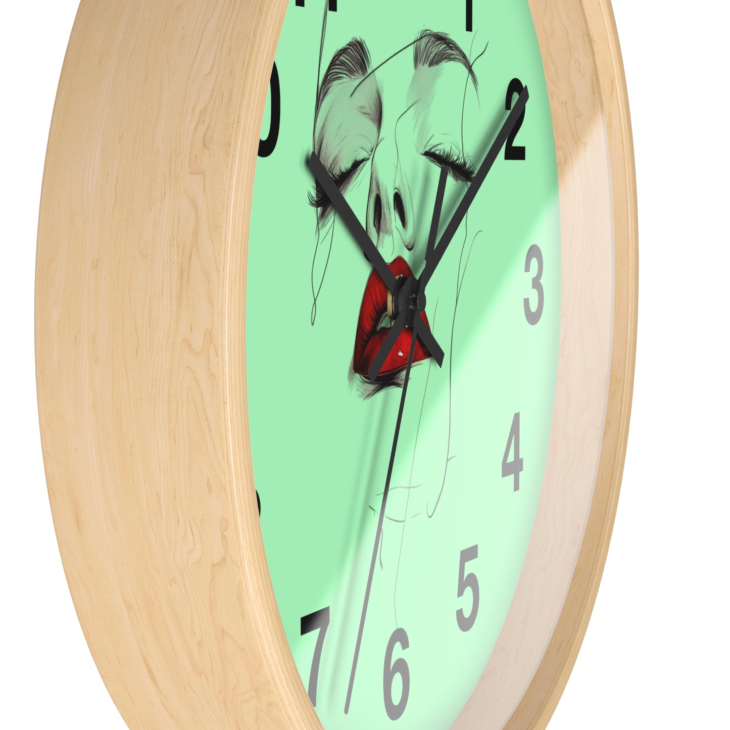 Artistic Lips Wall Clock, Modern Decor, Home Accent, Unique Gift, Stylish Wall Art, Boho Living Space