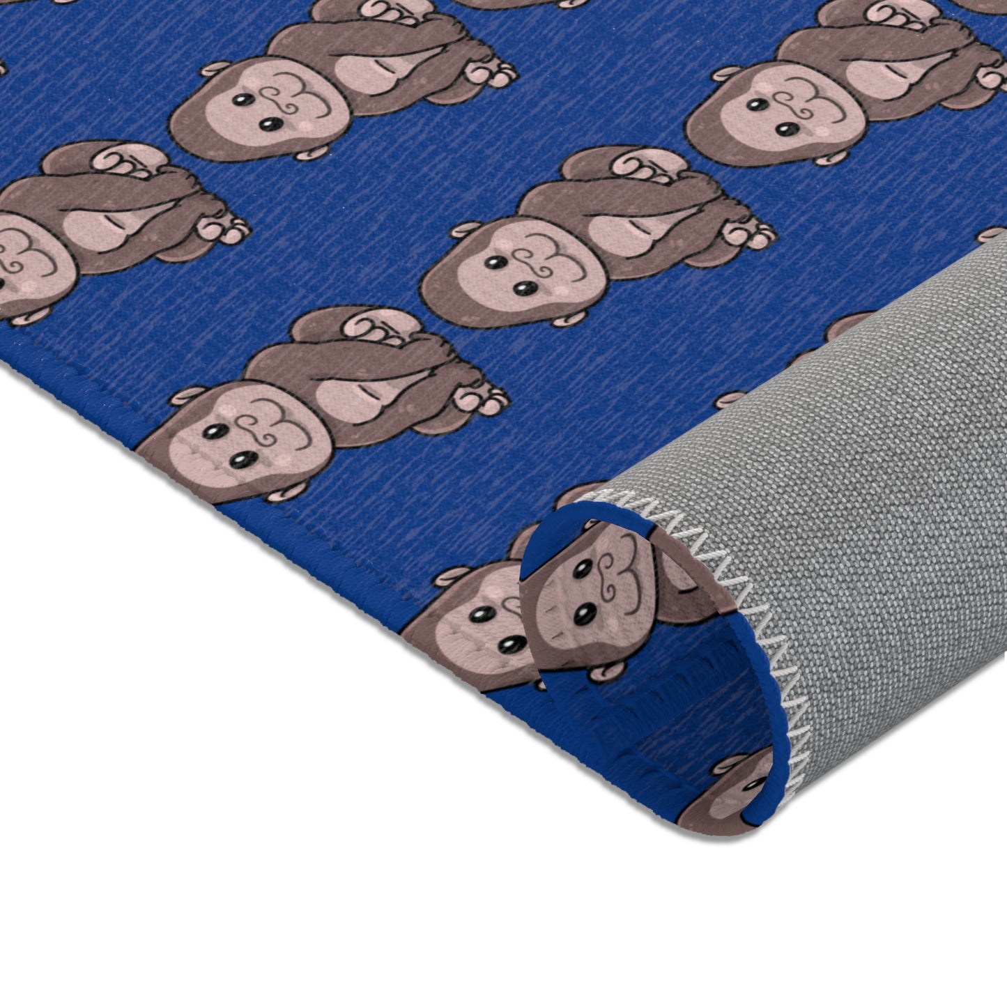 Cute Cartoon Monkey Area Rug, Fun Kid's Room Decor