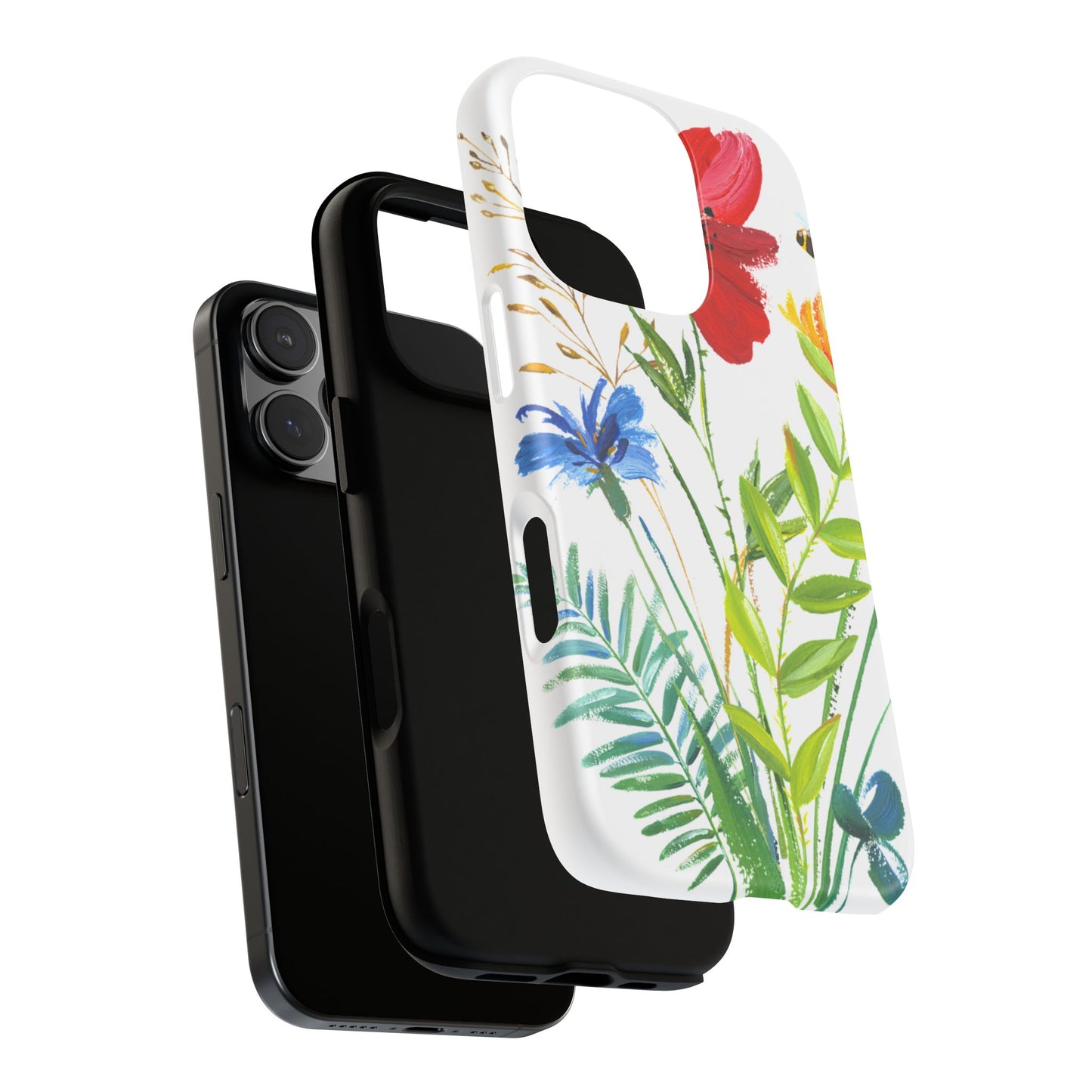 Floral Watercolor Tough Phone Case — Wildflower Bouquet Protective Cover