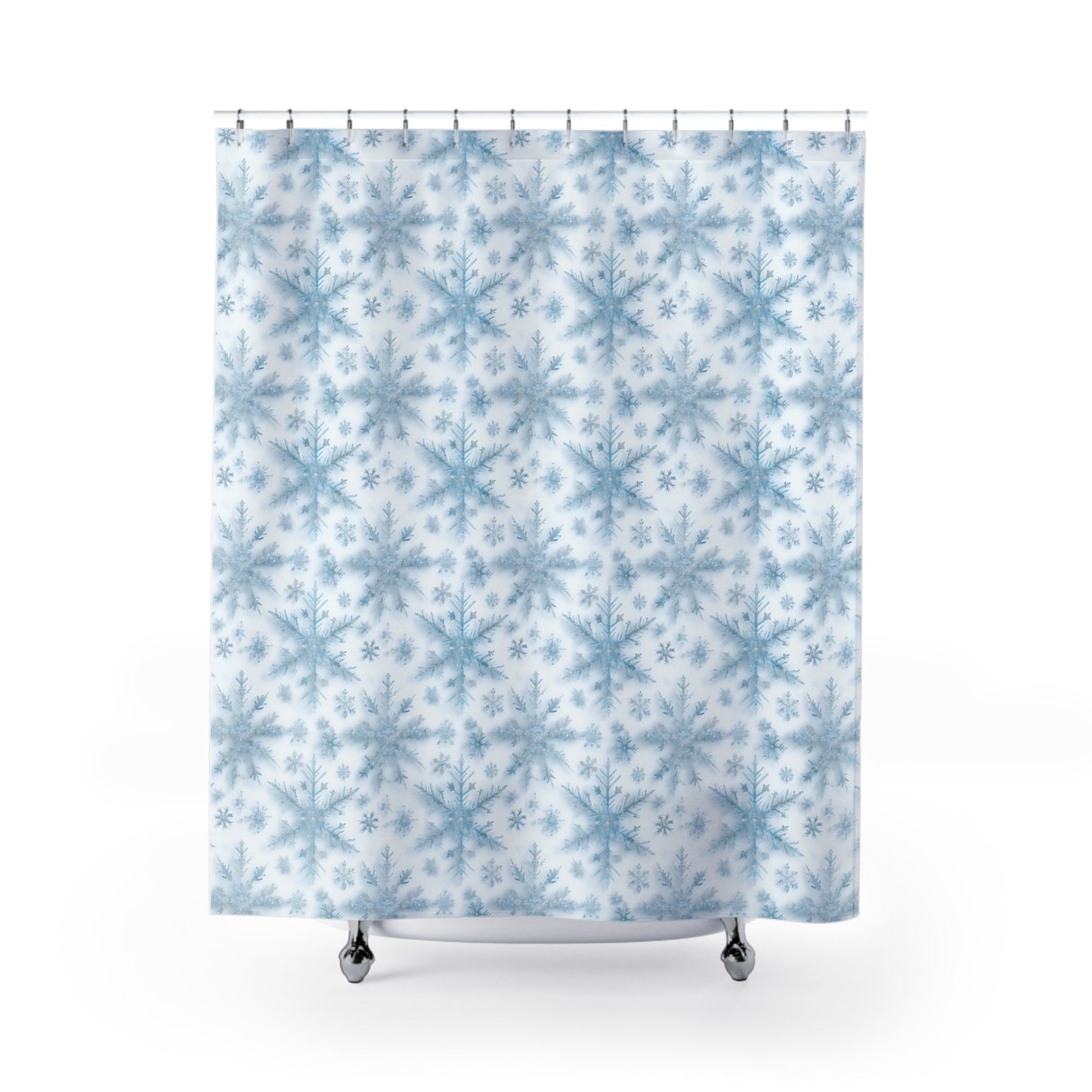 Winter Wonderland Shower Curtain, Snowflake Bathroom Decor, Holiday Gift, Seasonal Home Accent, Winter-Themed Bathroom Must-Have