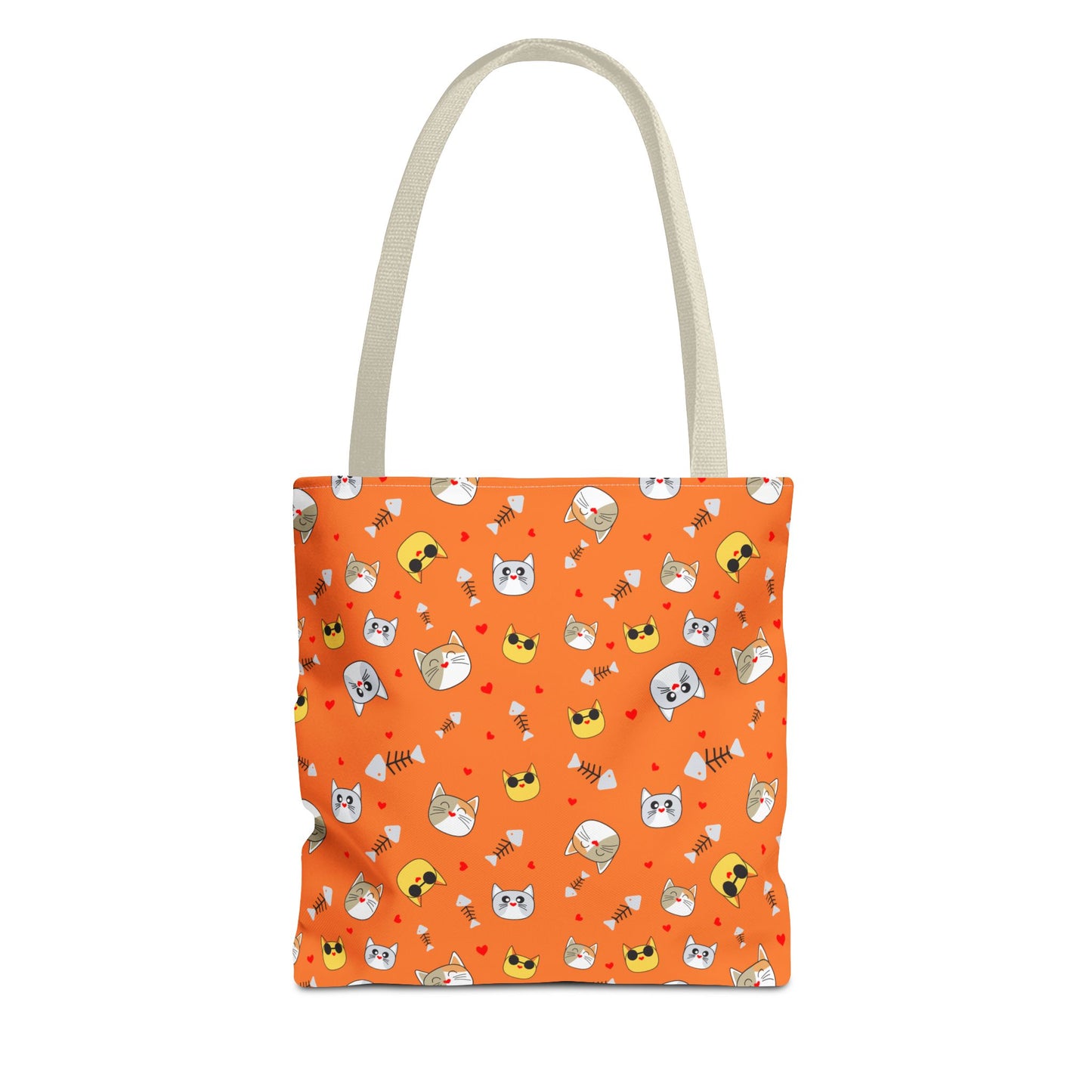 Cute Cat Pattern Tote Bag, Fun Shopping Bag, Gift for Cat Lovers, Halloween Decor, Reusable Everyday Tote