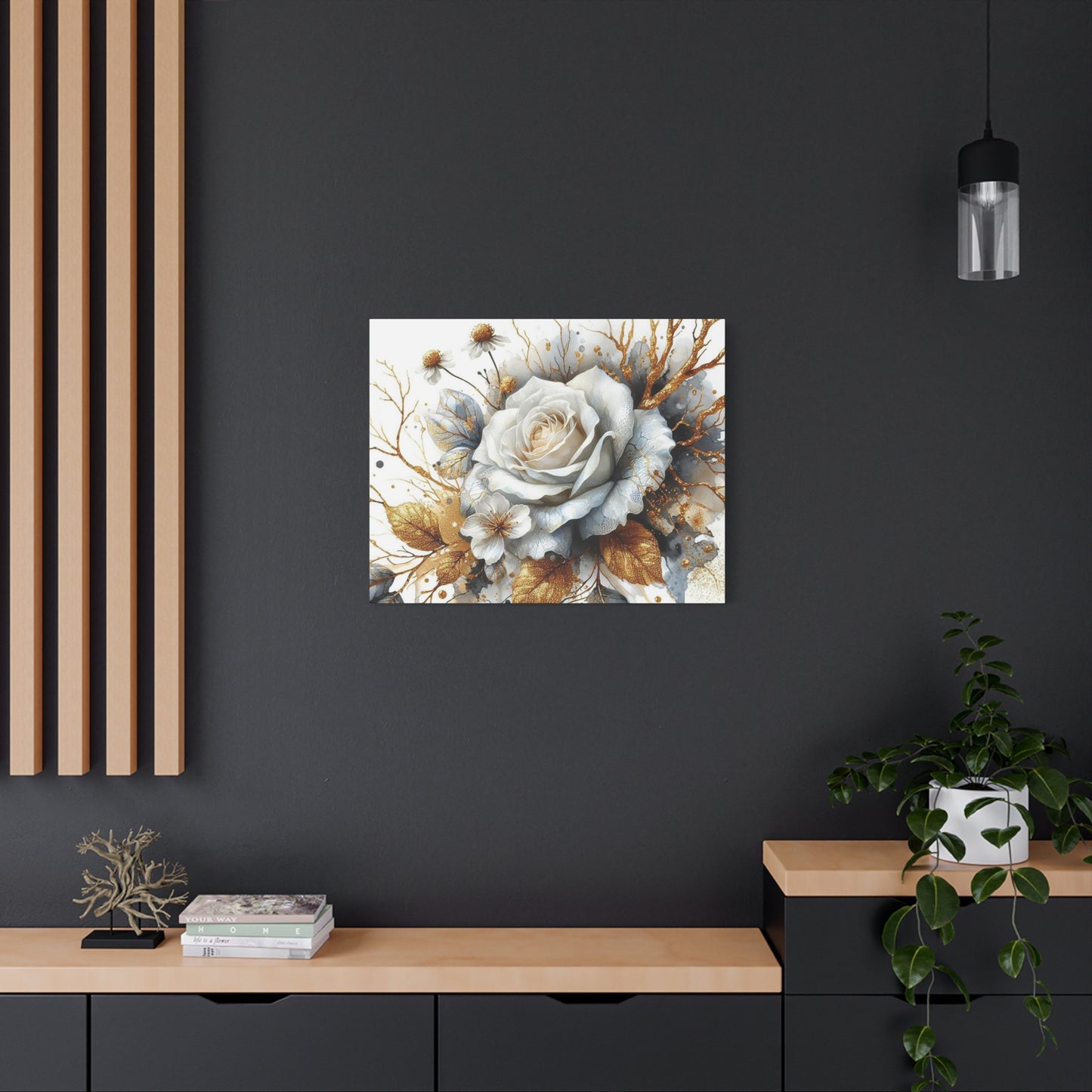 Matte Canvas, Stretched, 1.25" - Gold and Black