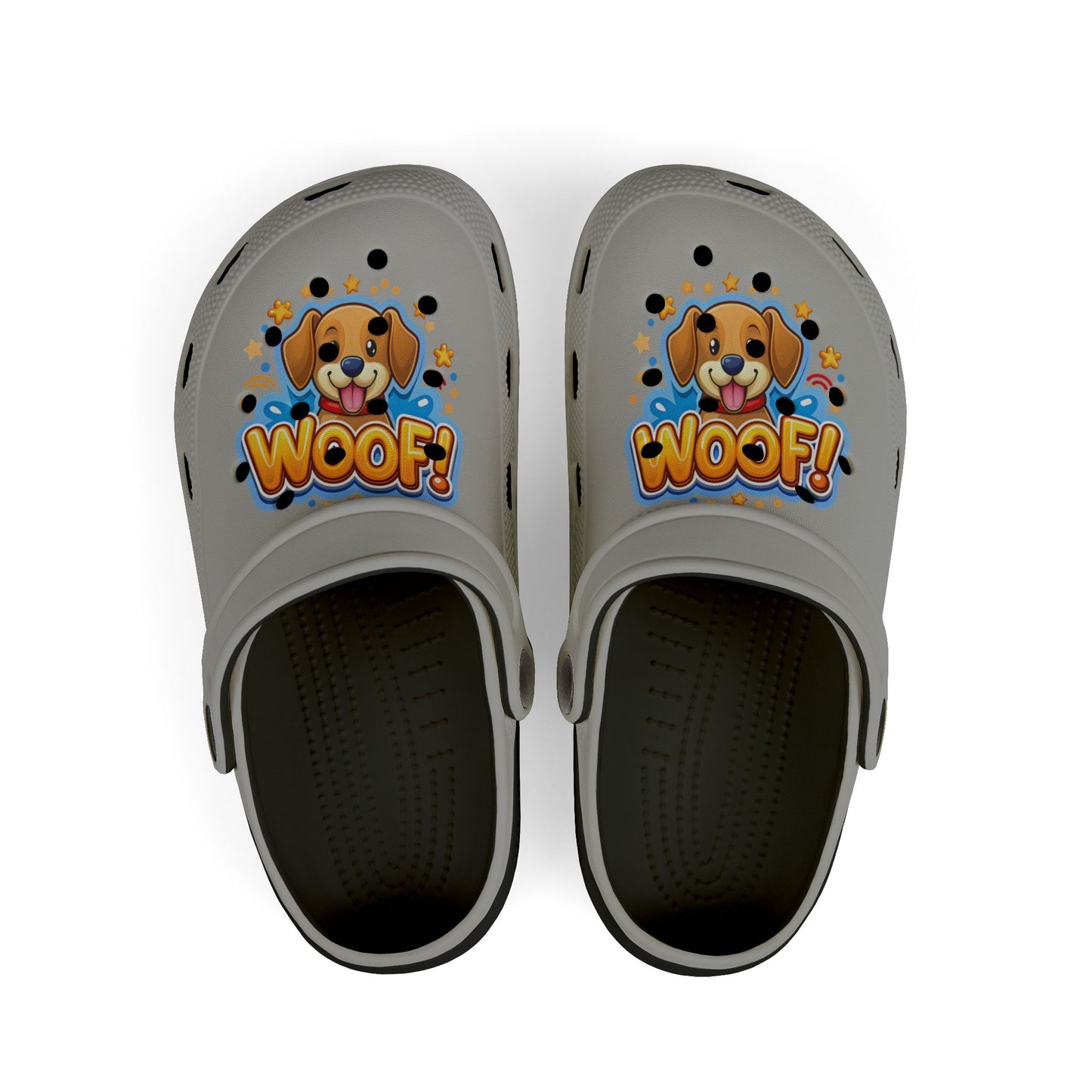 Fun Kid’s EVA Foam Clogs Featuring Playful Woof Design
