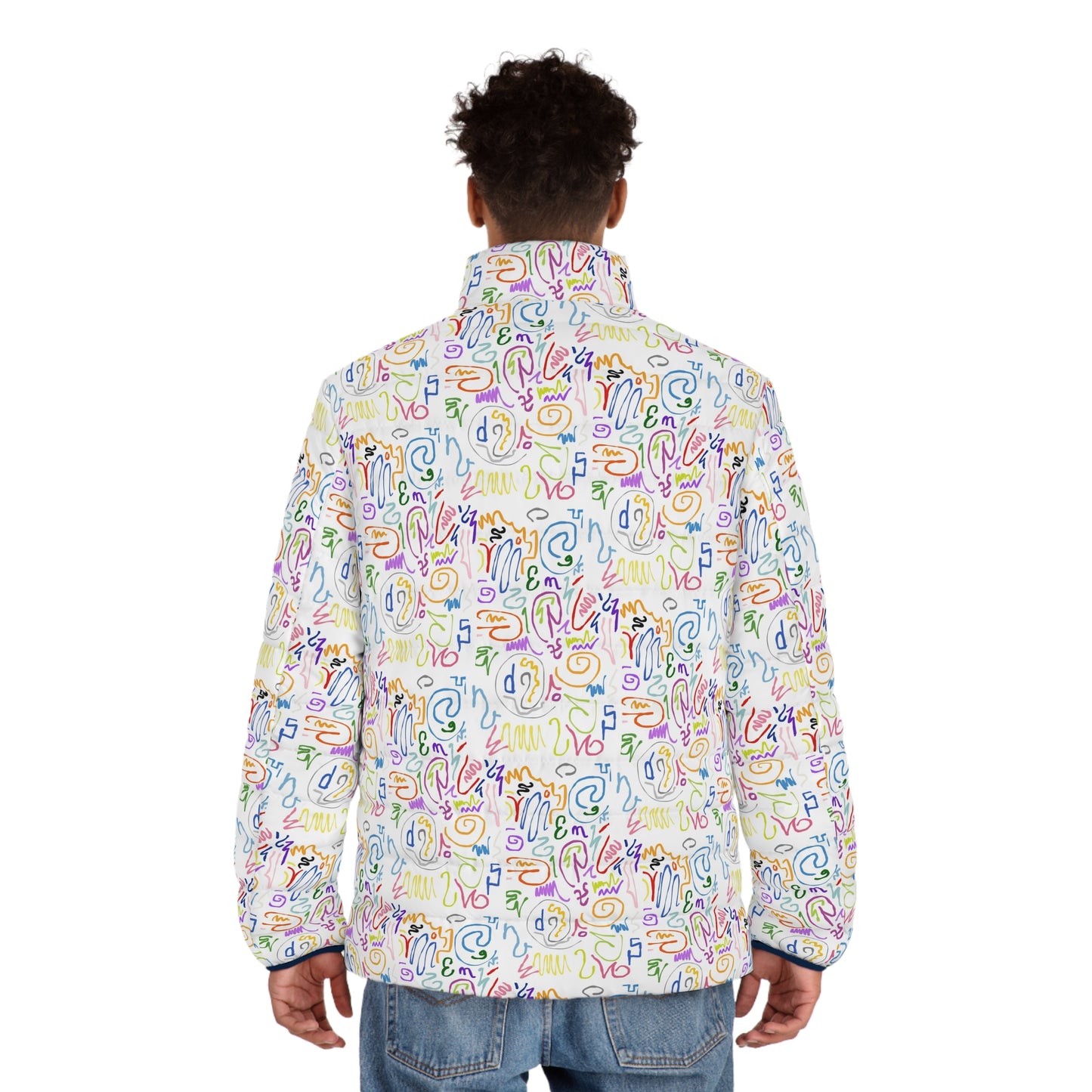 Colorful Men's Puffer Jacket, Trendy Outerwear, Fashion Jacket, Winter Coat, Casual Wear, Gifts for Him