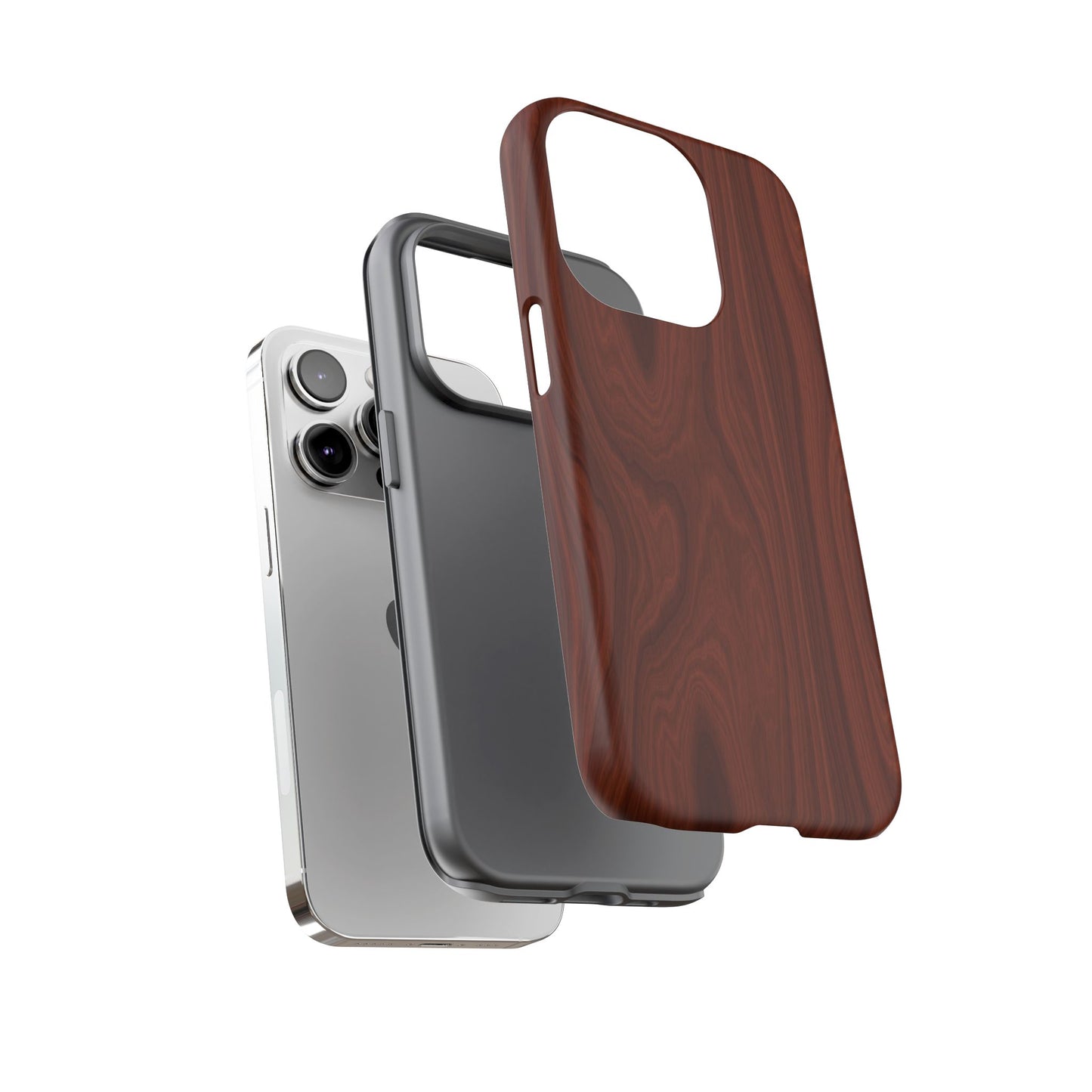 Wood Grain Phone Case, Stylish Tough Cases, Nature-Inspired Protective Cover, Unique Gifts for Him and Her, Eco-Friendly Tech Accessory