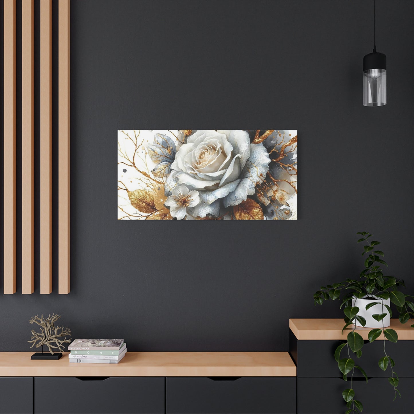 Matte Canvas, Stretched, 1.25" - Gold and Black