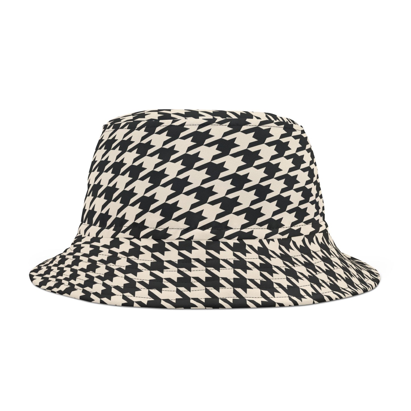 Chic Houndstooth Bucket Hat, Trendy Hat for Summer, Fashion Accessory, Gift for Her, Beach Style, Festival Ready