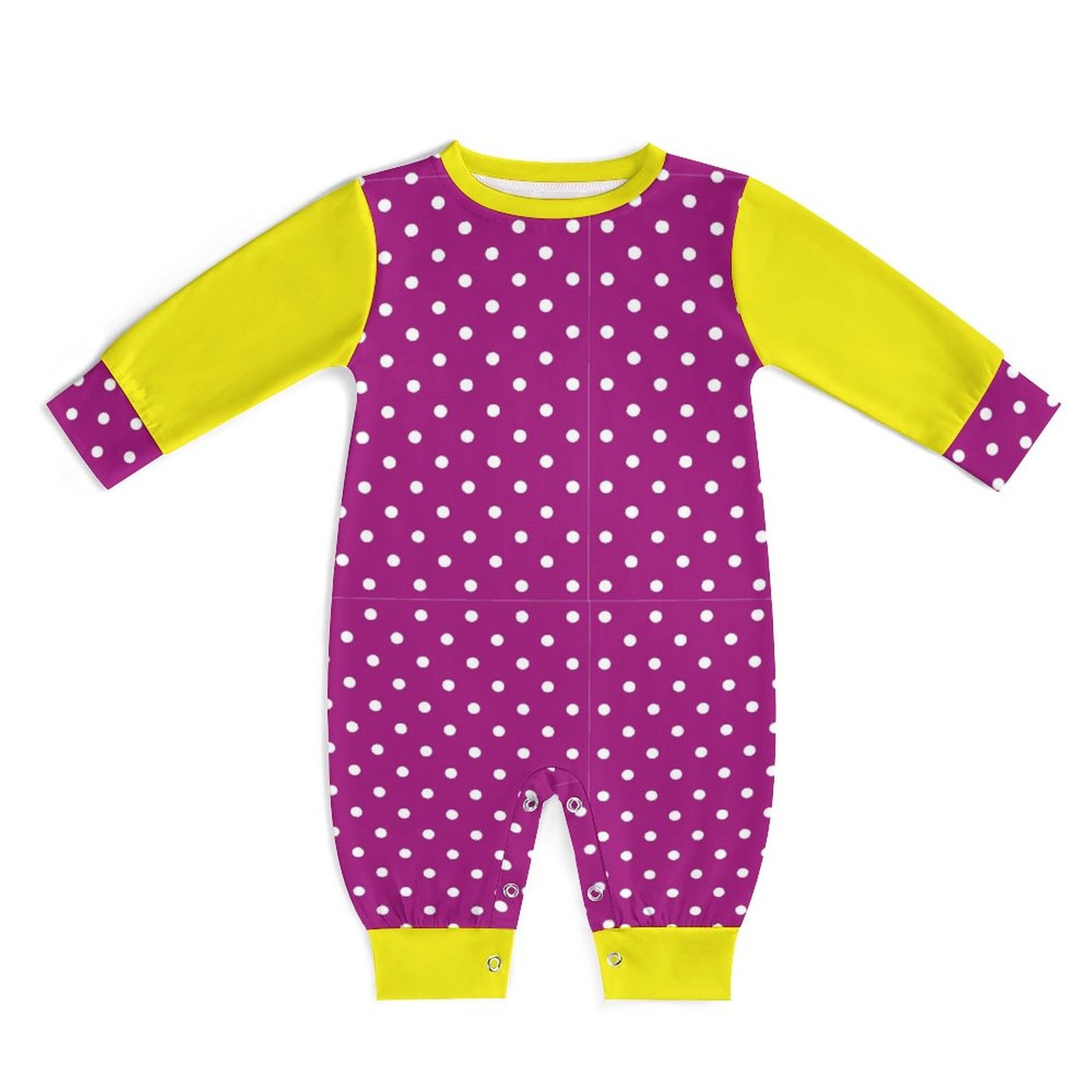 Baby Romper Purple White Dots