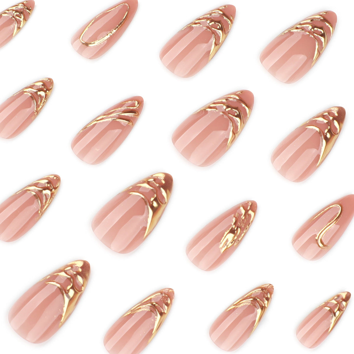 3D three-dimensional hot-selling short almond explosion press-on nails – Image 3