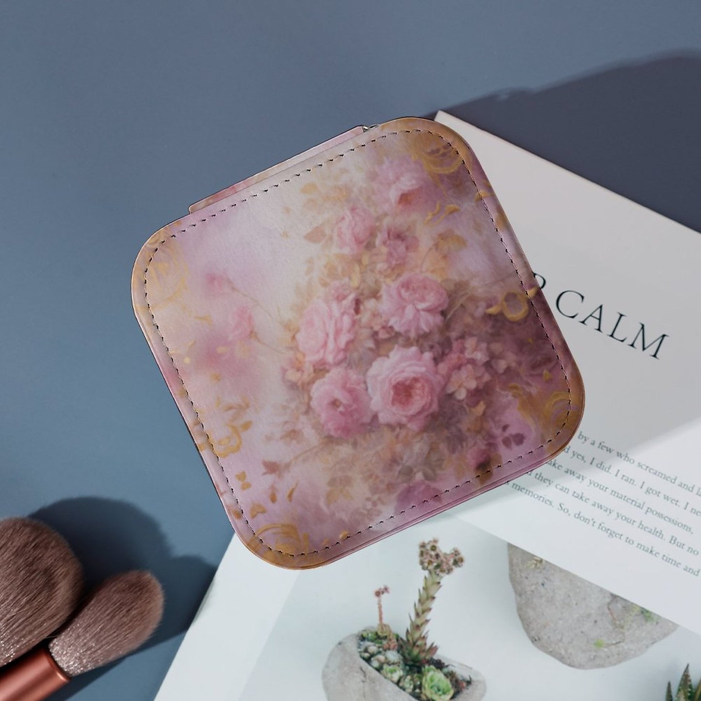 Box Organizer for Jewelry Pink flowers