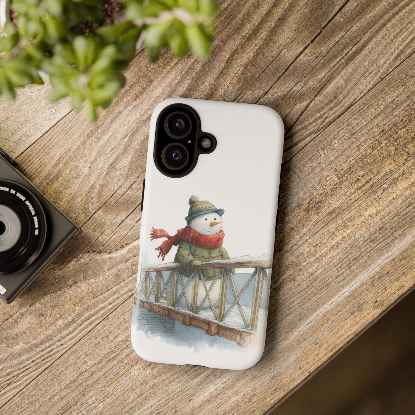 Snowman Phone Case – Winter Holiday Gift, Cute Snowman Design, Winter Accessories, Protective Phone Case, Unique Christmas Present