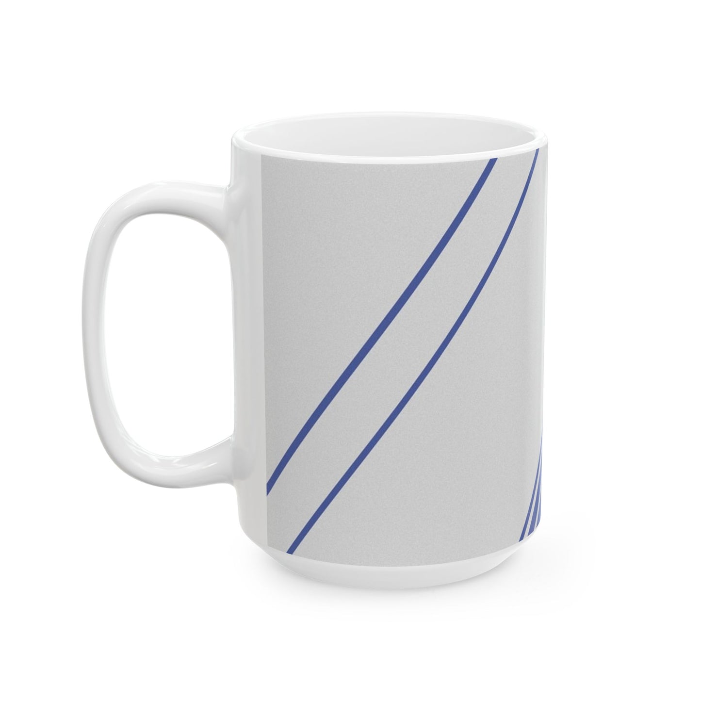 Elegant Blue Stripe Ceramic Mug | Coffee Cup, Tea Mug, Gift for Him/Her, Modern Kitchen Decor, Minimalist Design