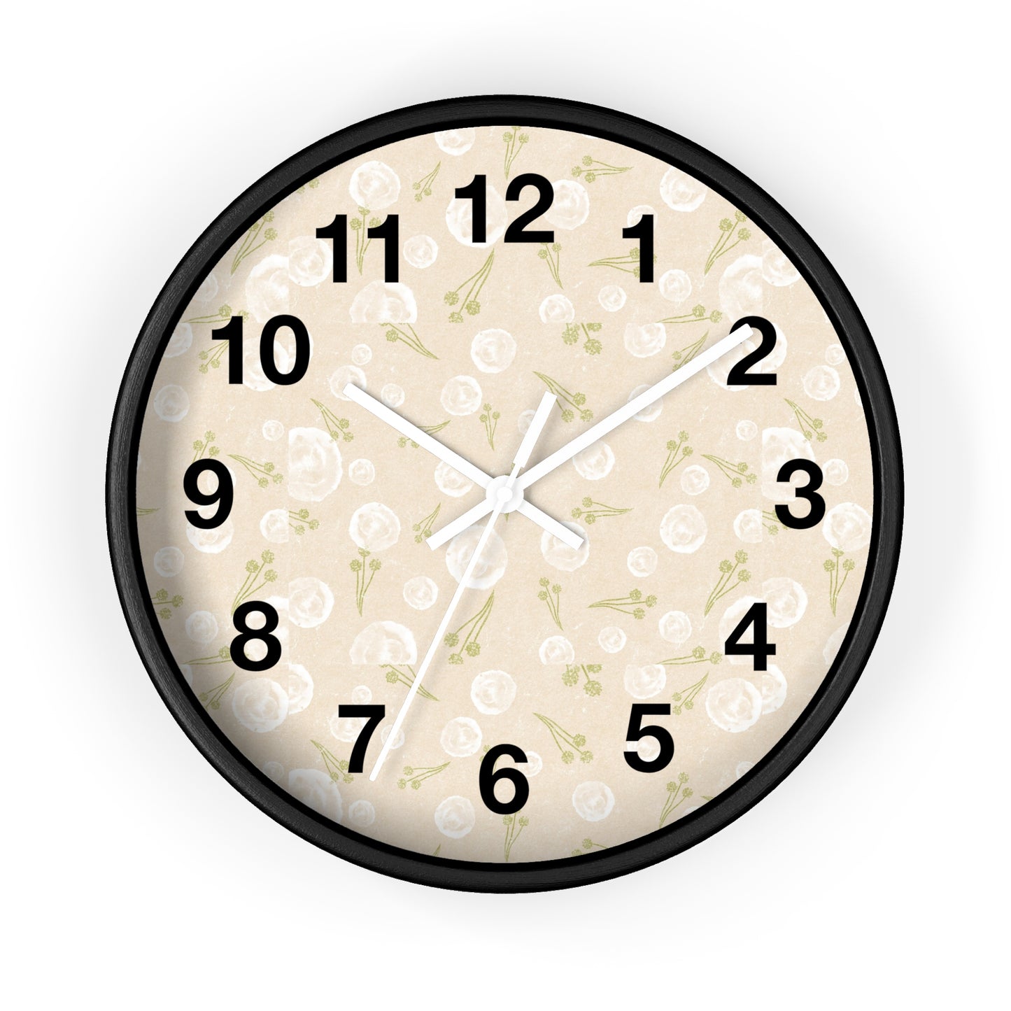 Chic Floral Wall Clock, Home Decor, Modern Design, Gift for Her, Wall Art, Boho Style, Timepiece
