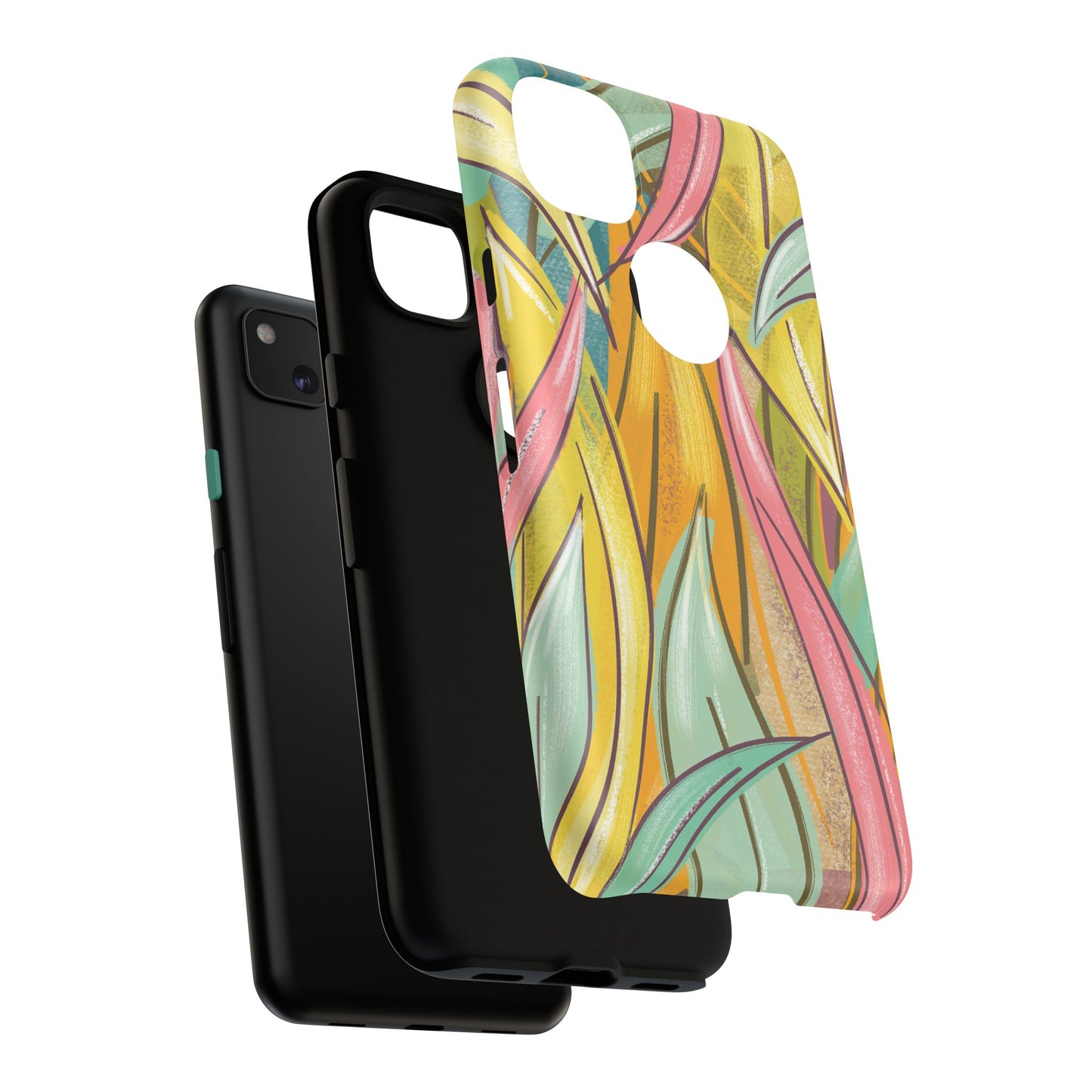 Vibrant Phone Case with Colorful Leaf Design, Tough Cases for Nature Lovers, Eco-Friendly Gift, Summer Vibes, Floral Phone Cover
