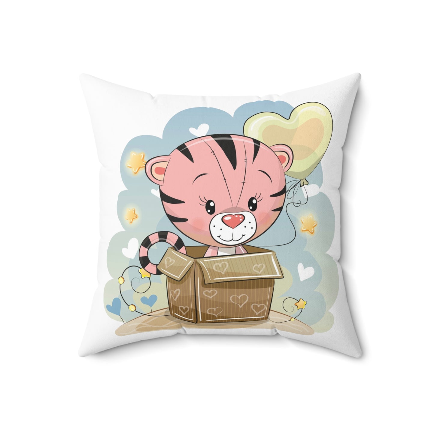Cute Tiger Print Throw Pillow decorative Cushion, Kids Room Decor