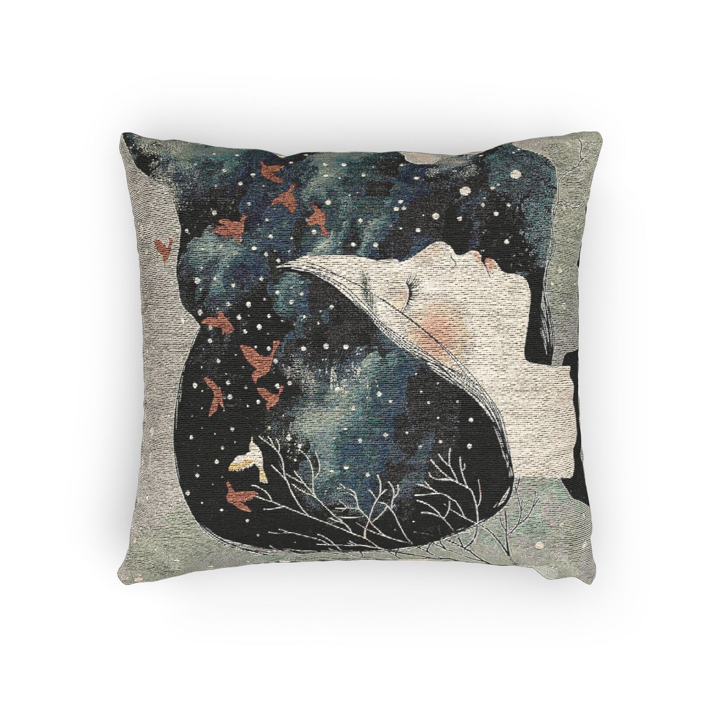 Cosmic Dream Woven Pillow - Starry Night, Boho Home Decor, Artistic Cushion, Gift for Dreamers, Unique Throw Pillows