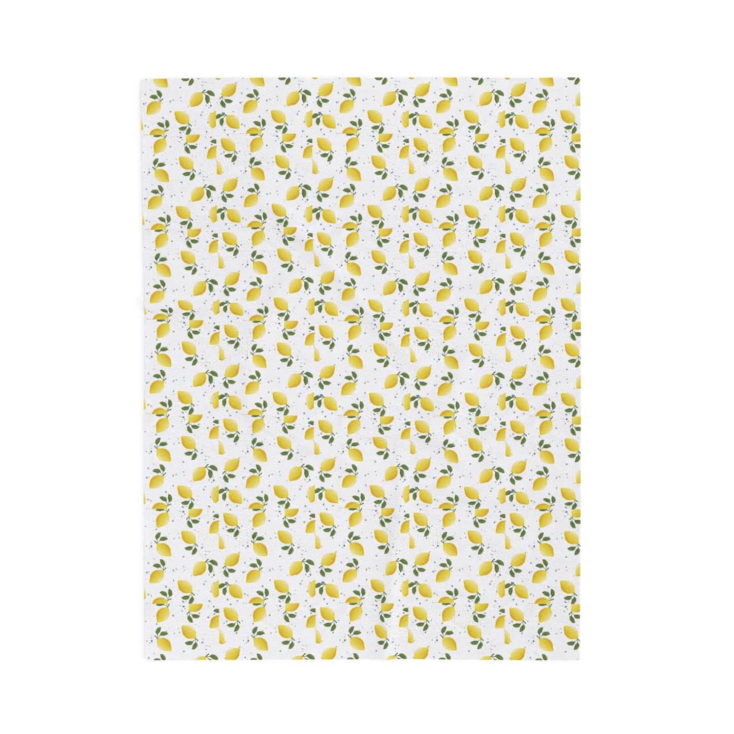 Lemon Floral Velveteen Plush Blanket - Cozy Throw for Home Decor, Gift for Her, Nursery Blanket, Mother's Day, Summer Vibes
